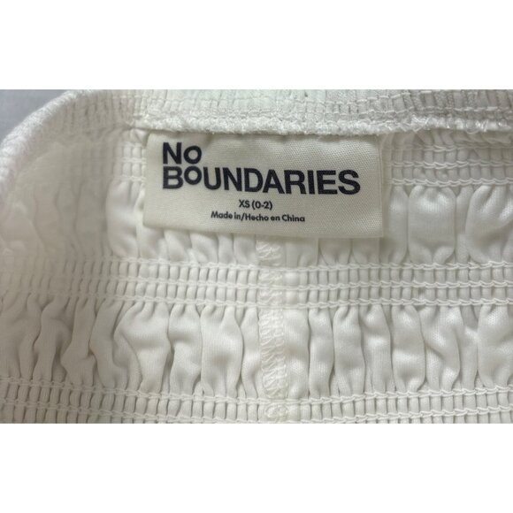 No Boundaries White Midi Skirt Smocked Waist XS (0-2) Gauzy Sheer Cotton Lined - Picture 7 of 9